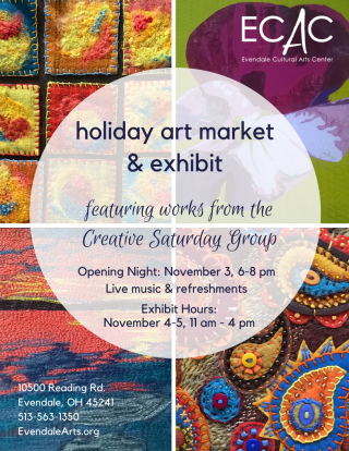 holiday art market and exhibit creative saturday group evendale cultural arts center